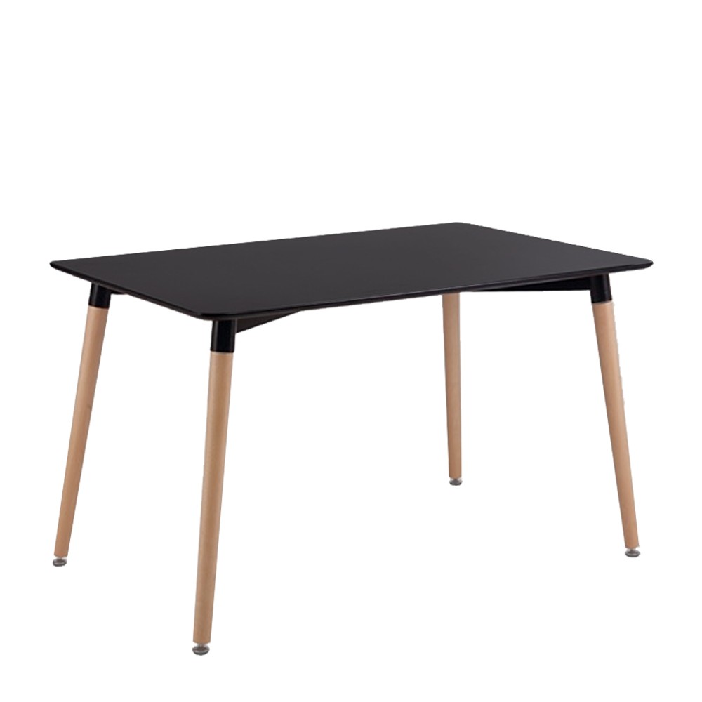 Pack de 4 sillas Negro TOW WOOD + mesa 120x80 BANDIK