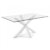 Mesa ARYA 160×90 – pie epoxy Blanco – cristal Transparente