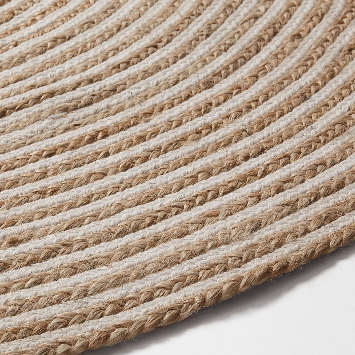 Alfombra MANFER 100 - yute Natural y Blanco