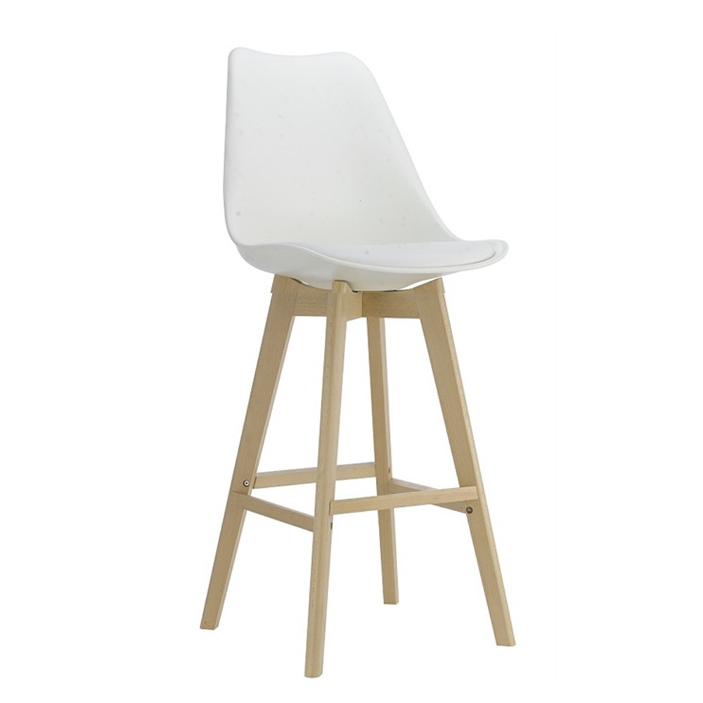 Taburete SUPER FLAK H72 – madera haya – polipropileno Blanco