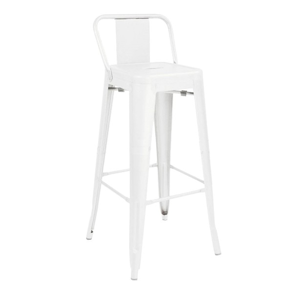Taburete alto SQUARE TOLIX H77 Style – metal Blanco
