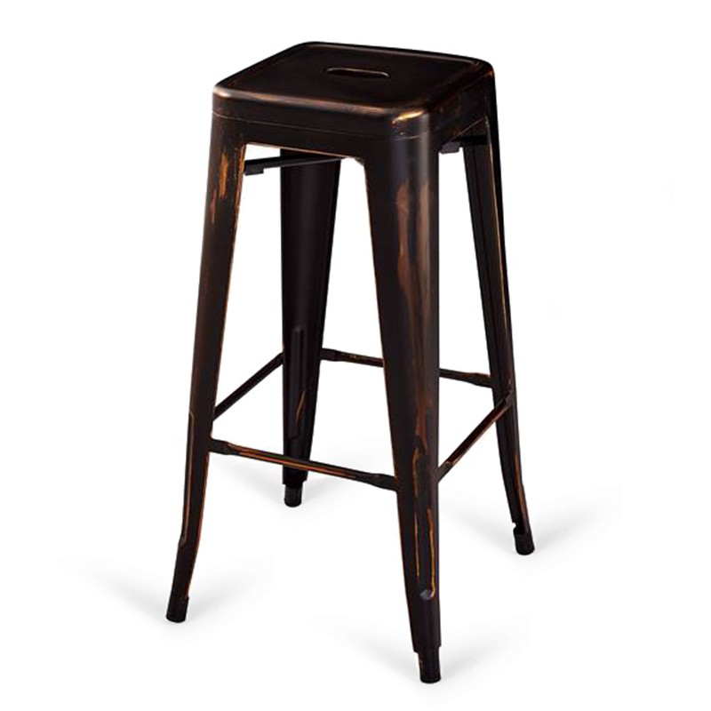 Taburete alto TOLIX H76 Style – metal Negro desgastado VINTAGE Taburete alto TOLIX H76 Style – metal Negro desgastado VINTAGE