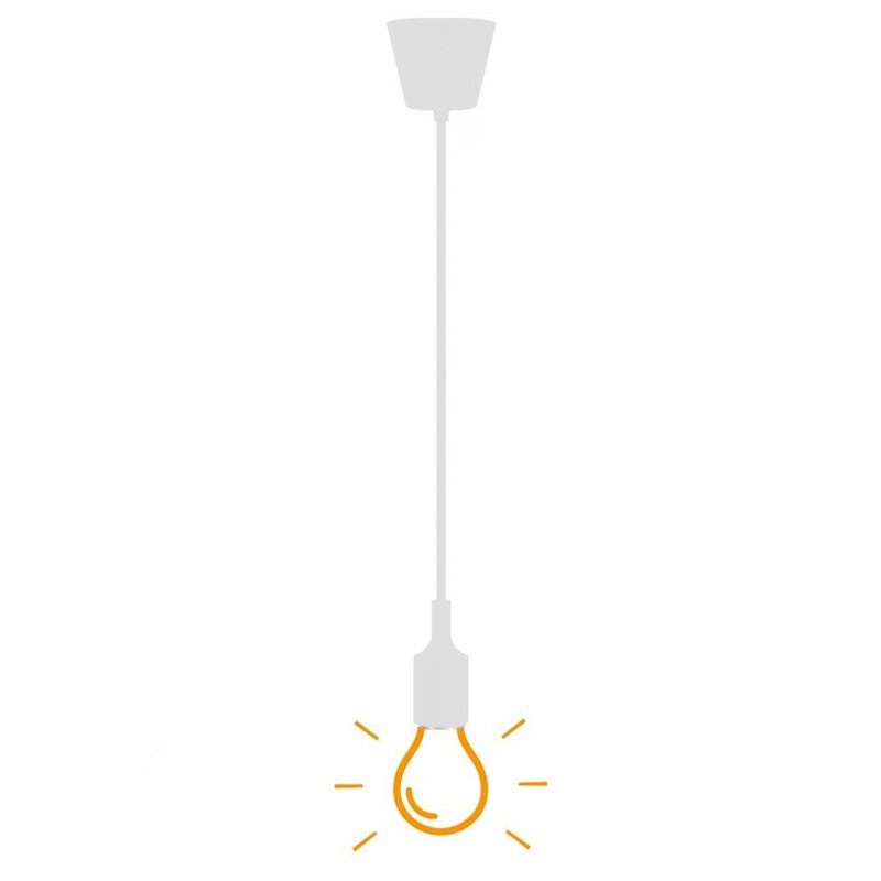 Portalámparas colgante vintage E27 – licra y silicona Blanca