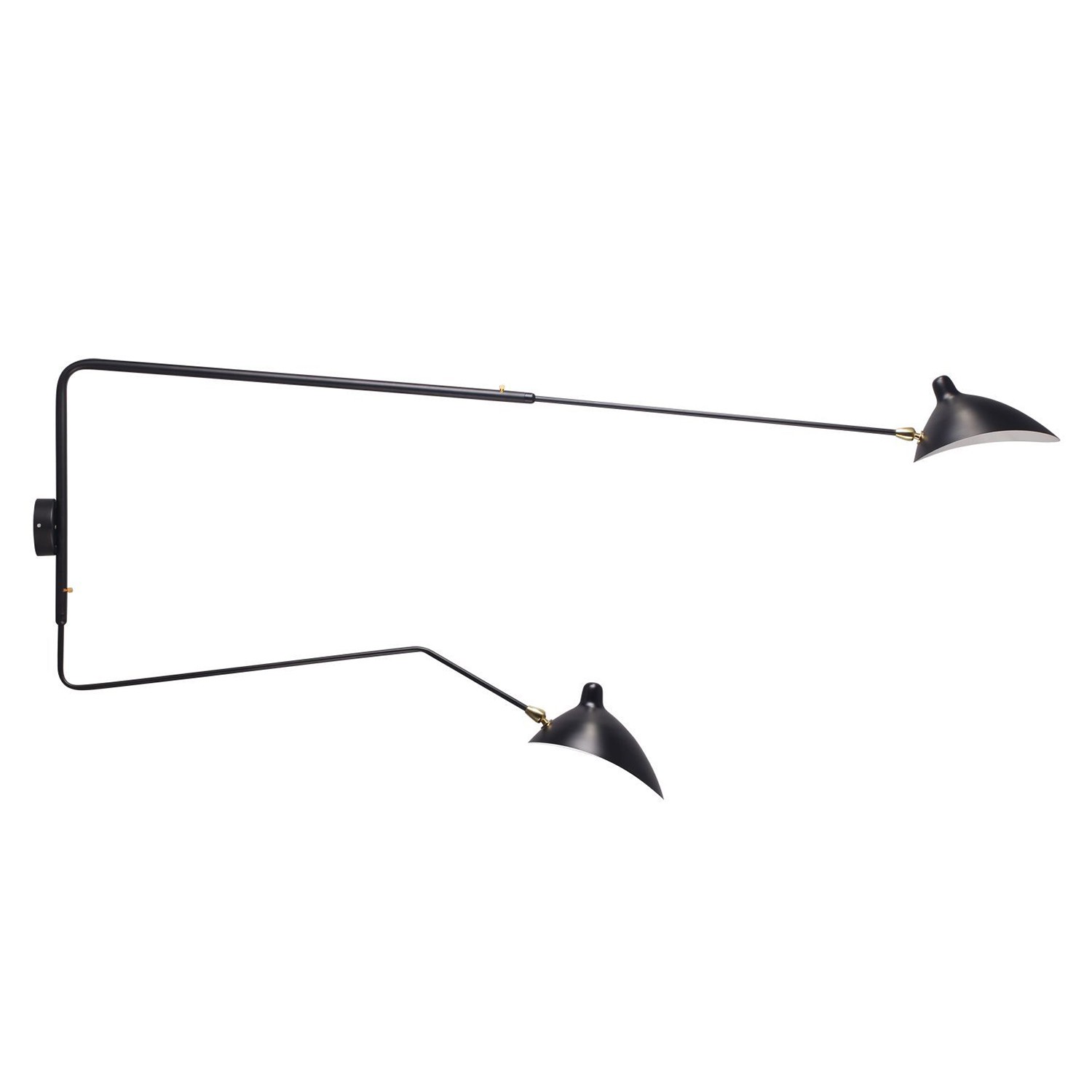 Lámpara aplique TWO ARM MSC-R2 – metal Negro – SERGE MOUILLE Style Lámpara aplique TWO ARM MSC-R2 – metal Negro – SERGE MOUILLE Style