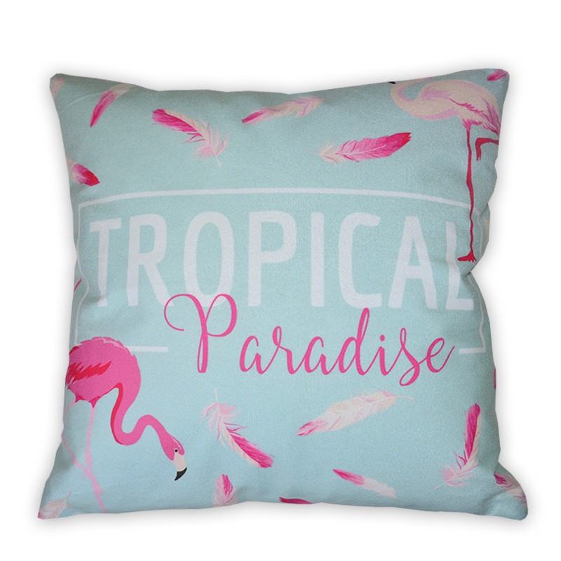 Cojín TROPICAL PARADISE algodón 45×45 – incluye relleno
