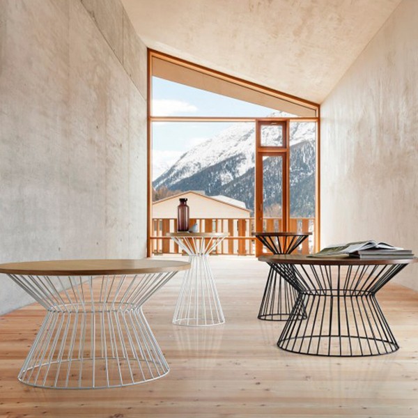 Mesa de centro ANTADA - madera de Nogal - metal Negro