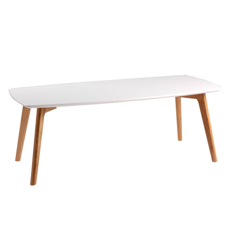 Mesa de centro RIZDUR – madera Blanco – madera Roble Mesa de centro RIZDUR – madera Blanco – madera Roble