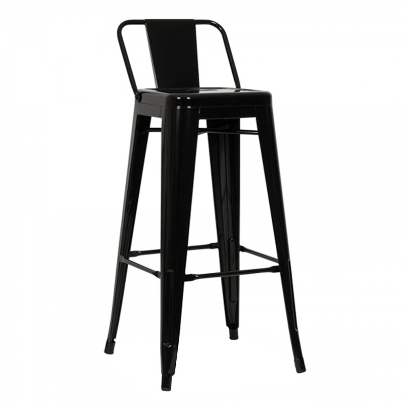 Taburete alto SQUARE TOLIX H77 Style – metal Negro