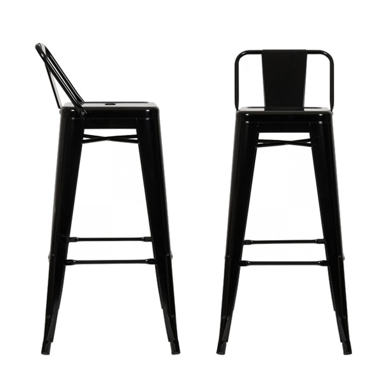 Taburete alto SQUARE TOLIX H77 Style - metal Negro