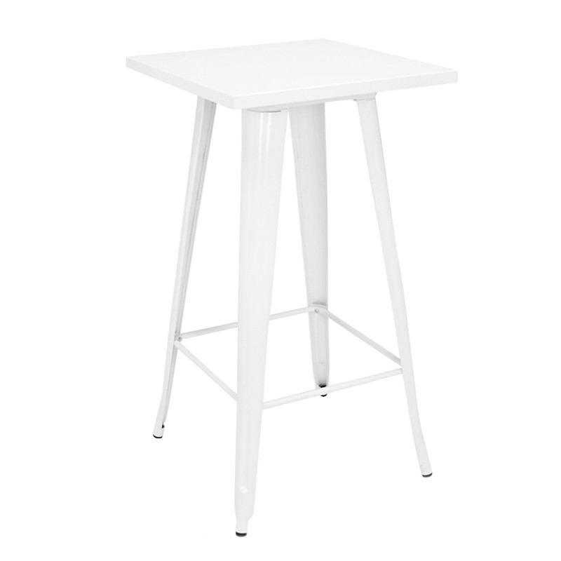 Mesa alta de bar TOLIX Style 60×60 – Blanco