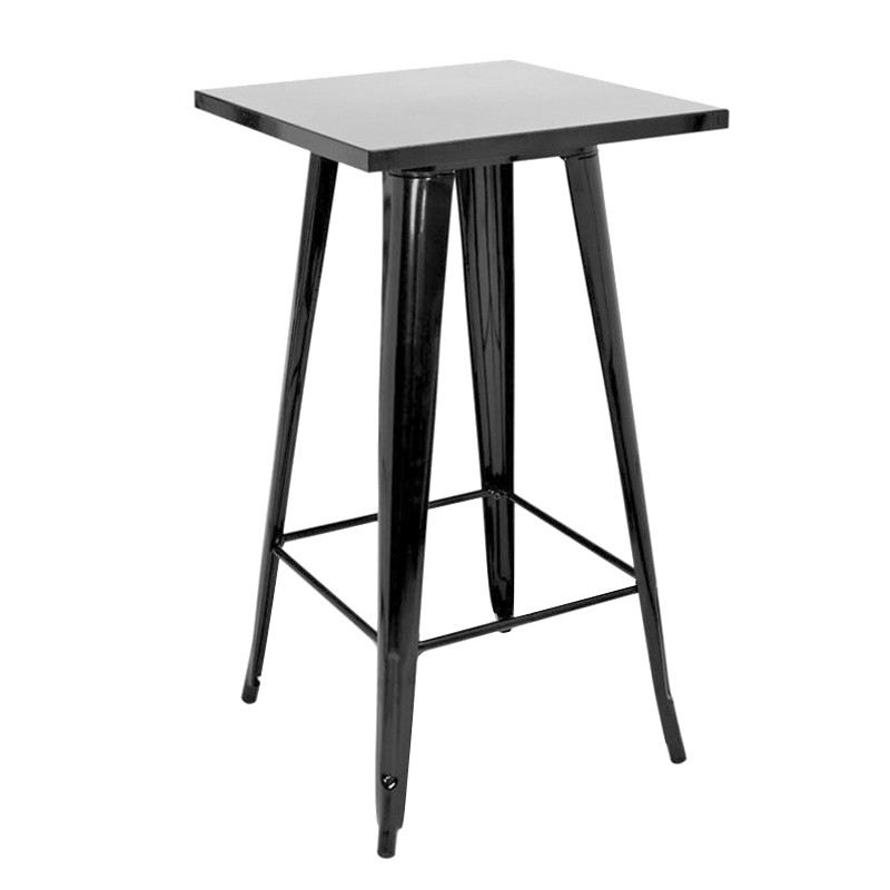 Pack de 2 taburetes Negro SQUARE TOLIX H76 Style + mesa alta H10