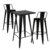 Pack de 2 taburetes Negro SQUARE TOLIX H76 Style + mesa alta H107