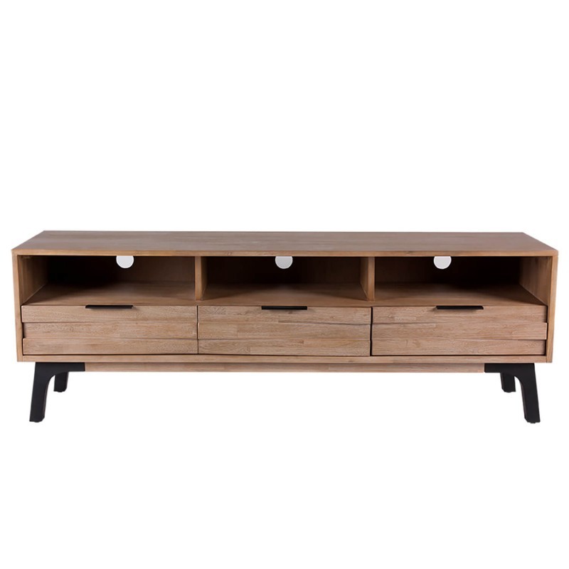 Mueble TV TAKINU 165x45 - madera de acacia Natural - metal