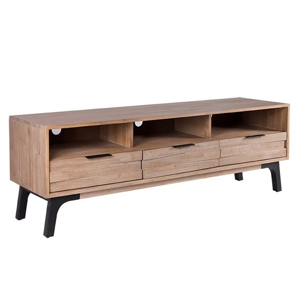 Mueble TV TAKINU 165×45 – madera de acacia Natural – metal