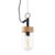 Lámpara de suspensión QUISET – madera Natural – metal Negro – cristal
