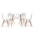Pack de 4 sillas blanco TOW WOOD + mesa redonda 100 TOW DINING