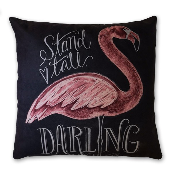 Cojín DARLING FLAMINGO algodón 45×45 – incluye relleno