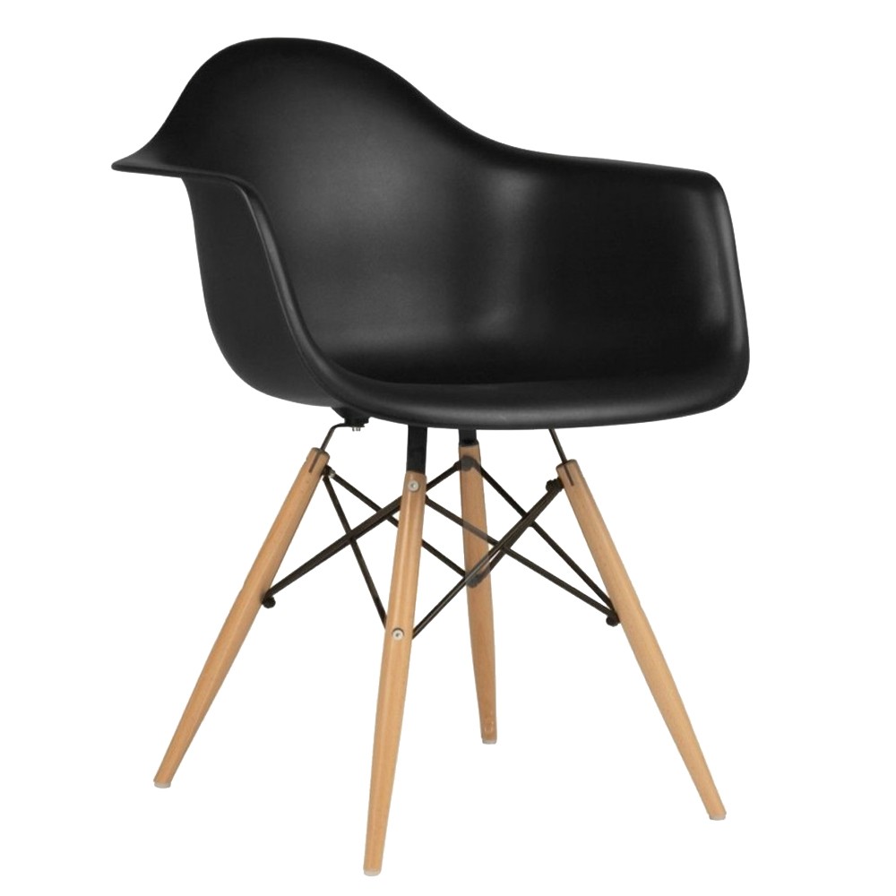 Silla de comedor Negro TOW WOOD ARMS