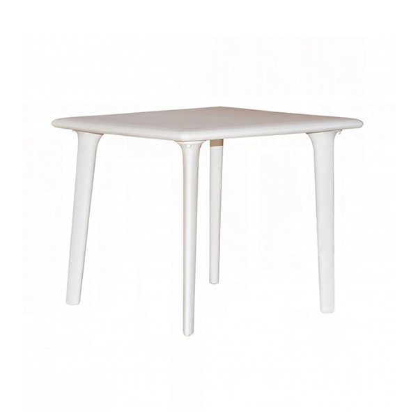 Mesa POMBAL 80×80 – plástico Blanco – acero