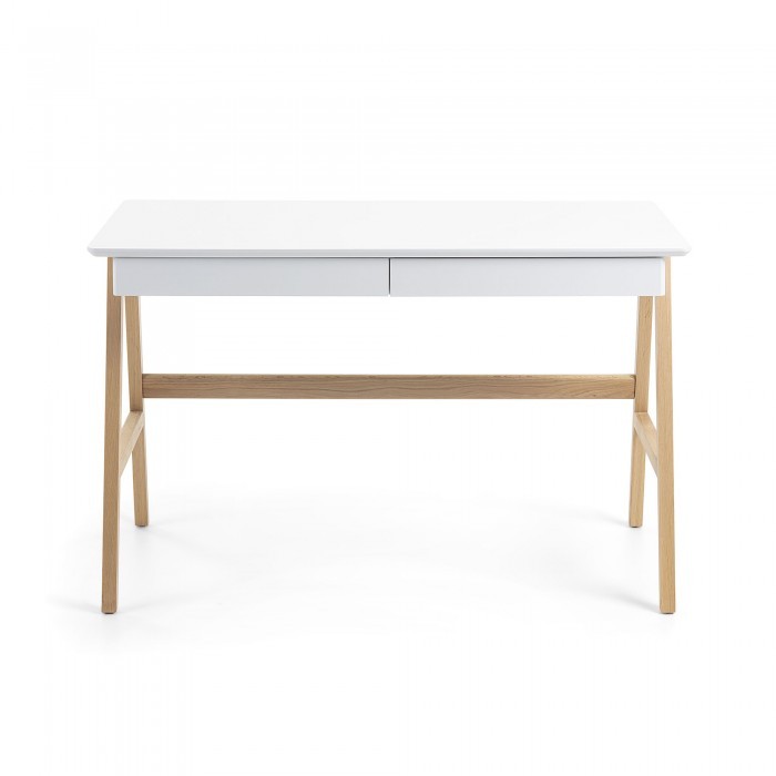 Mesa escritorio SHEFFIELD - madera de Roble - dm lacado Blanco
