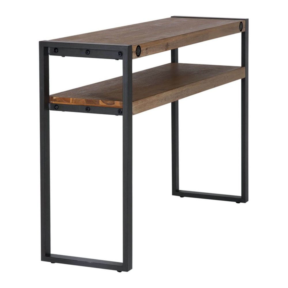 Consola SERLEO 120x80 - madera Acacia - metal Negro