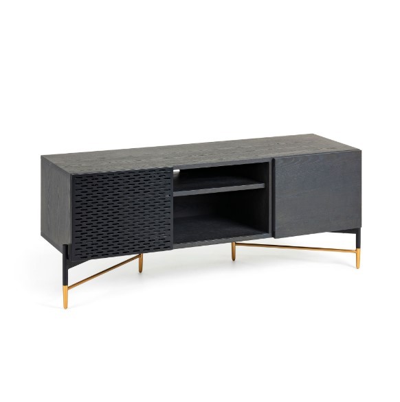 Mueble TV IBIZA 140×45 – madera de fresno – metal