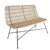 Banco con respaldo RATSON – acero Negro – rattan Natural