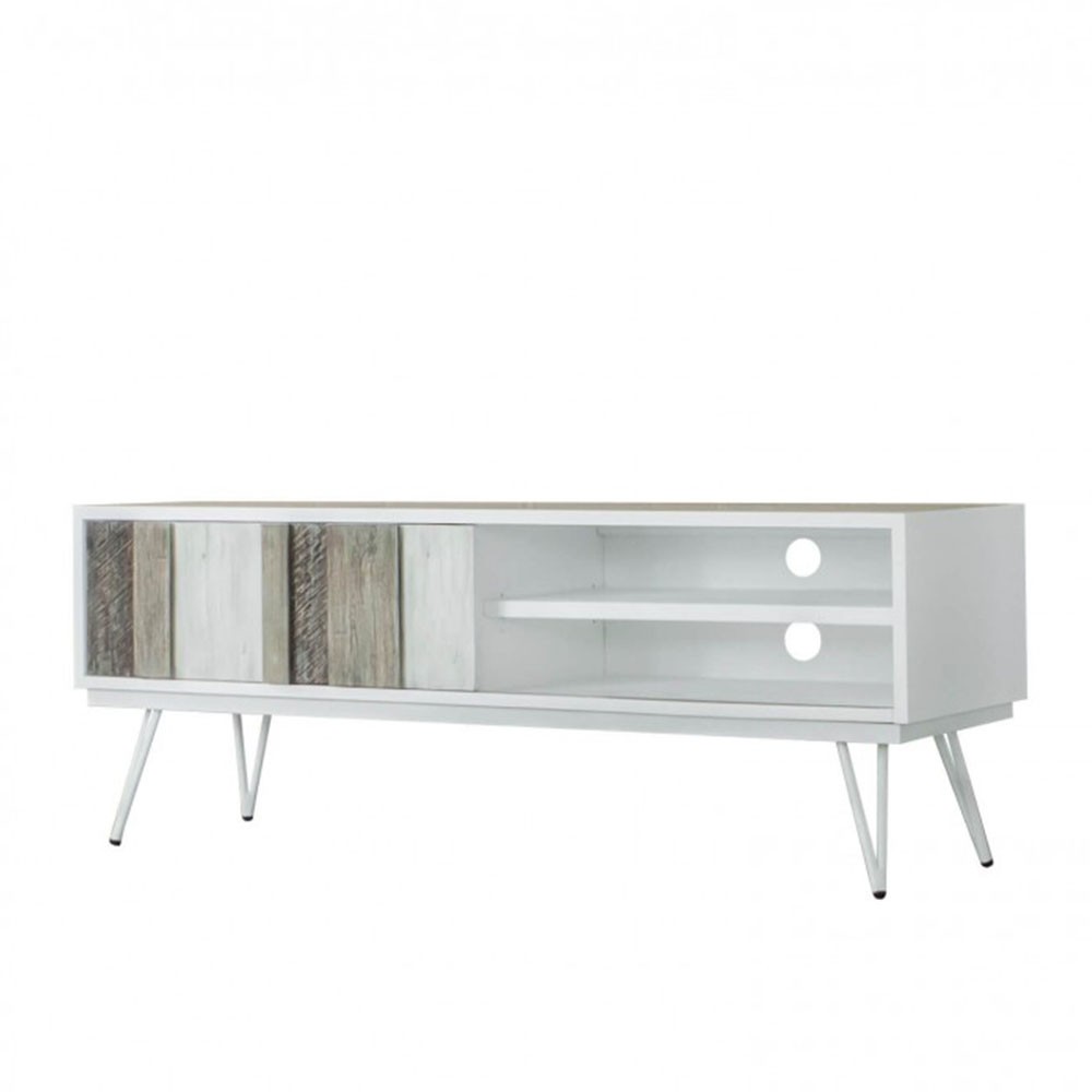 Mueble TV UMPA 150x45 - melamina Blanco - patas metálicas