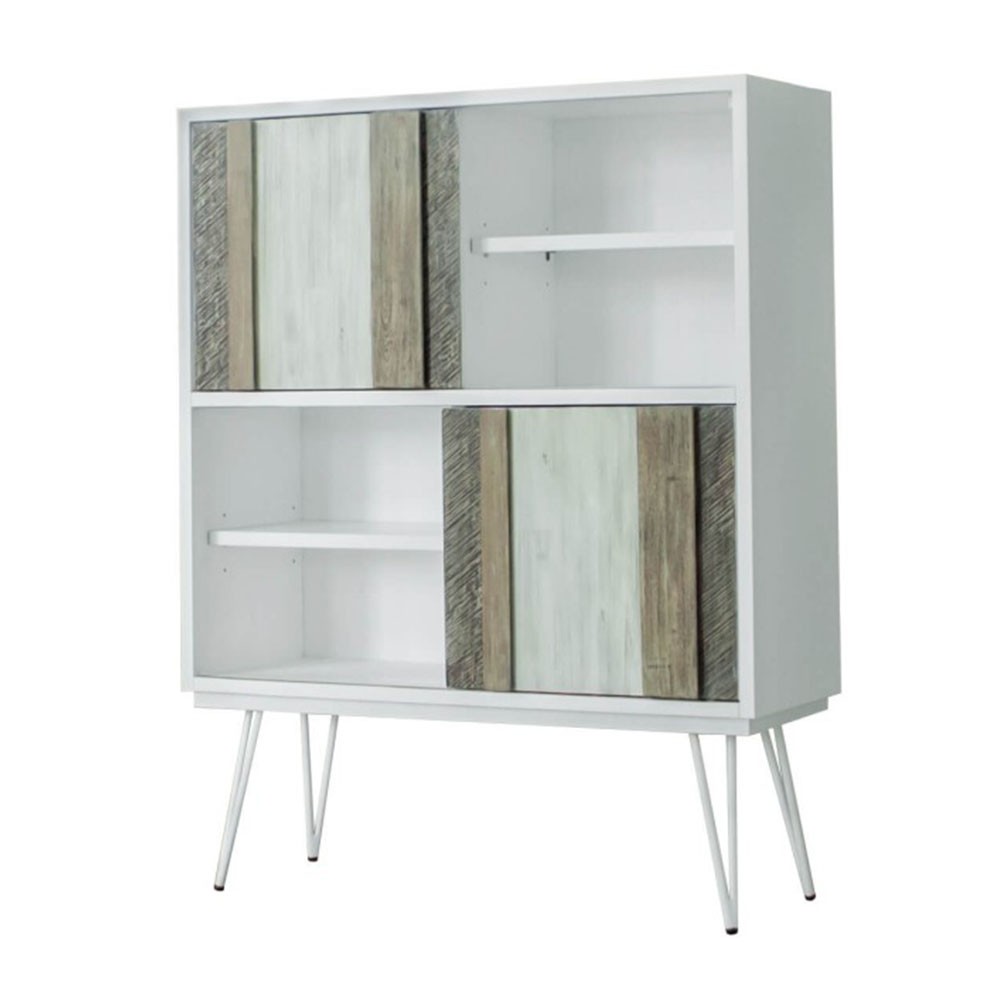 Estantería UMPA 110x140 - melamina Blanco – patas metálicas