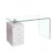 Mesa de escritorio BEVEL 125×65 – cristal Transparente – DM Blanco