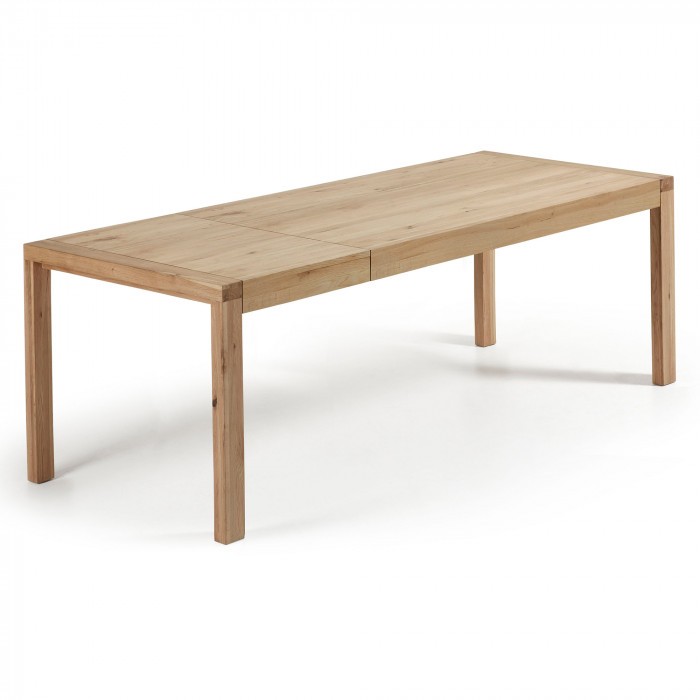 Mesa de comedor extensible GAFERN 200(280)x100 - madera de roble Natural