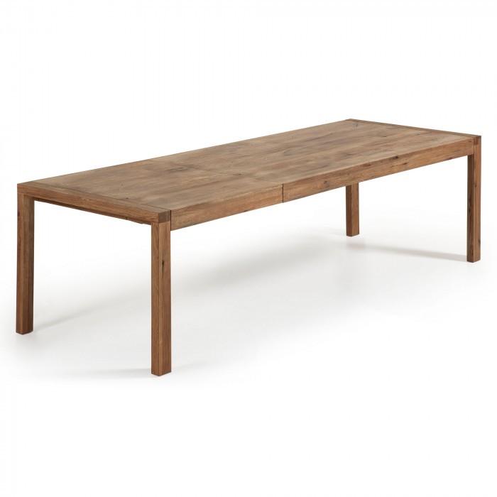 Mesa de comedor extensible GAFERN 200(280)x100 - madera de roble envejecido