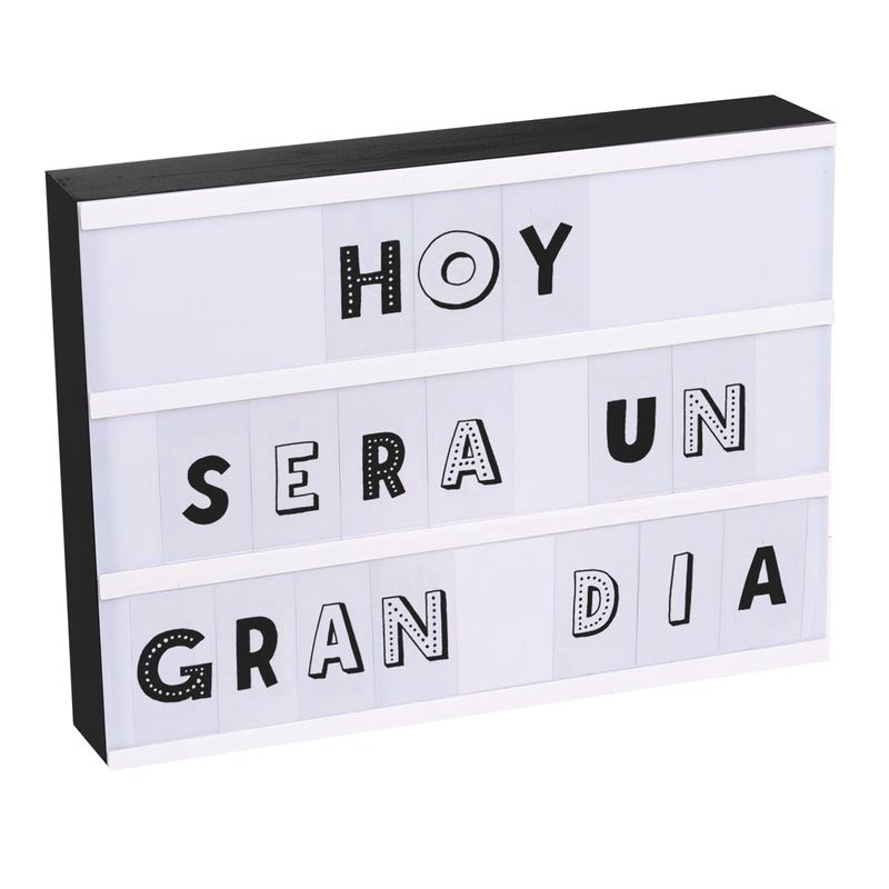 Cartel caja luz LED con 87 letras 30×22 – Negro