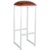 Taburete alto QUAR H78 – piel – metal Blanco