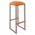 Taburete alto QUAR H78 – piel – metal Óxido