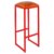 Taburete alto QUAR H78 – piel – metal Rojo