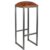Taburete alto QUAR H78 – piel – metal barnizado