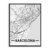 Lámina con marco CITY MAP BARCELONA 30×40
