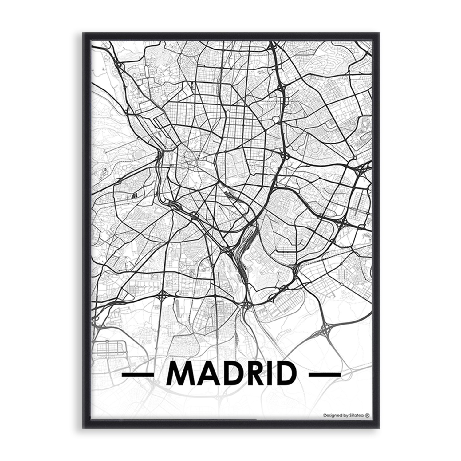Lámina con marco CITY MAP MADRID 30×40