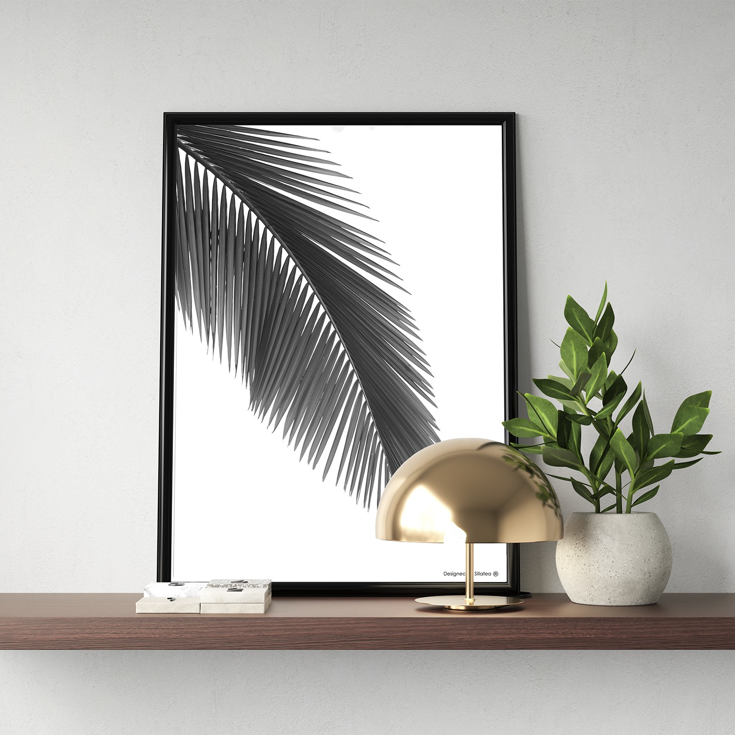 Lámina con marco PALM LEAF 30x40