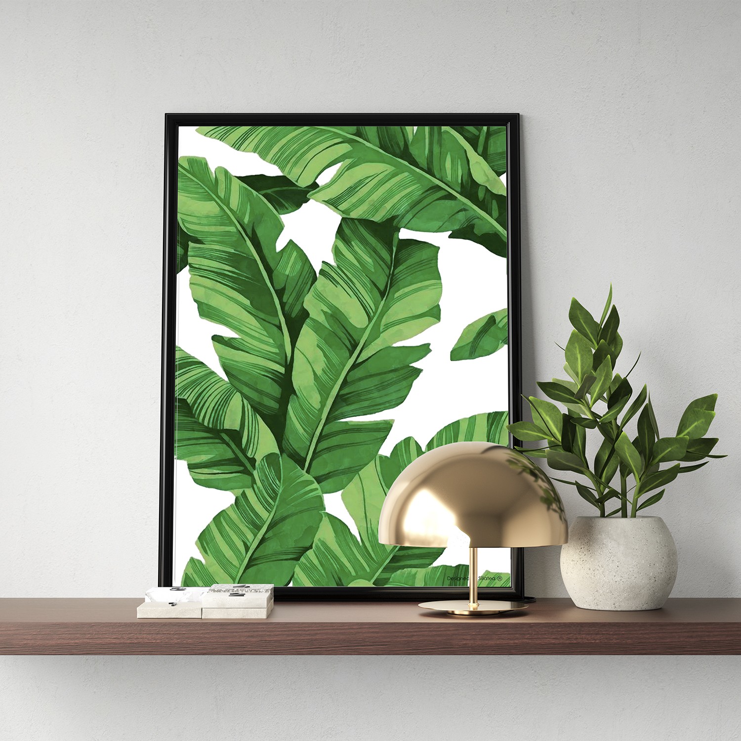 Lámina con marco TROPICAL BANANA LEAVES 30x40
