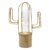 Cactus decorativo WIREF – metal Dorado – madera