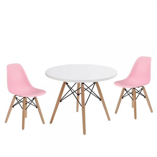 Pack de 2 sillas infantil Rosa TOW WOOD + mesa TOW 60