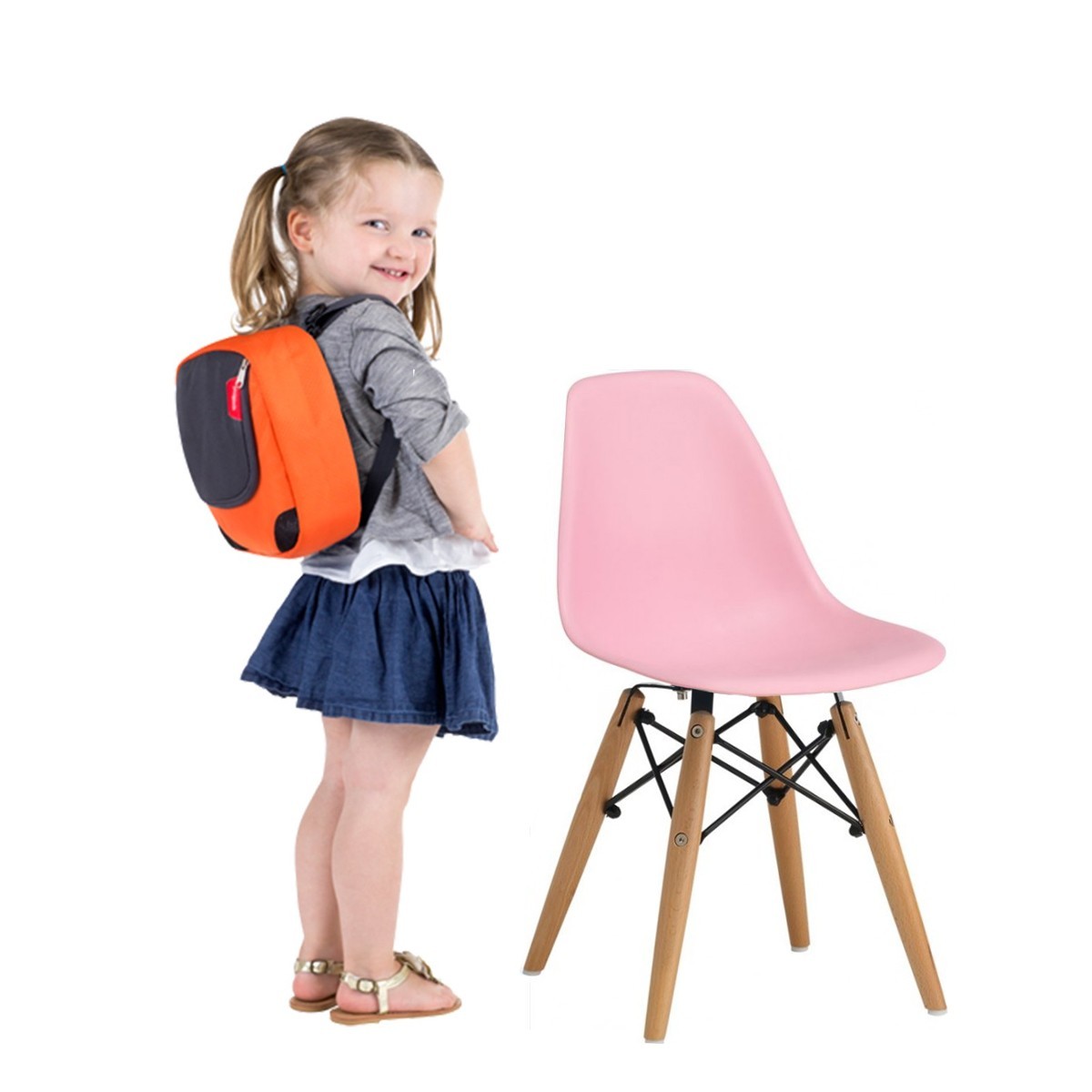 Pack 2 sillas infantil Rosa TOW WOOD + mesa TOW 60