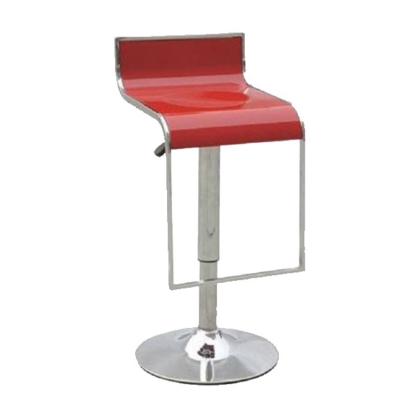 Taburete regulable AUGUST – plástico Rojo – metal cromado Taburete regulable AUGUST – plástico Rojo – metal cromado