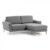 Sofá chaise longue CREEK – 2 plazas – tejido Gris claro – madera Natural