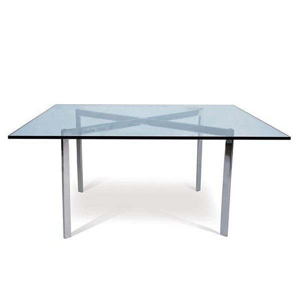 Mesa auxiliar BARCELONA 102×102 – cristal – acero inoxidable Mesa auxiliar BARCELONA 102×102 – cristal – acero inoxidable