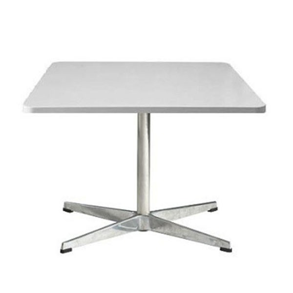 Mesa auxiliar JACOBSEN SQUARE – melamina Blanco – metal cromado Mesa auxiliar JACOBSEN SQUARE – melamina Blanco – metal cromado