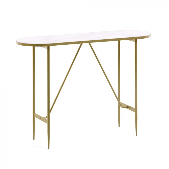 Consola BABIA – metal Dorado – cristal