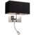 Lámpara aplique QUARTS con flexo – metal Cromado – tejido Negro